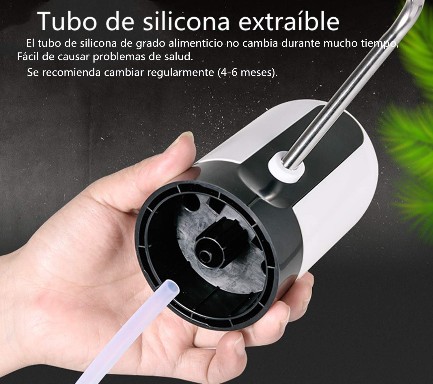 Dispensador De Agua Eléctrico TIEMORE - Bomba Automática USB Recargable, Para Garrafas, Modo Continuo Y Por Dosis