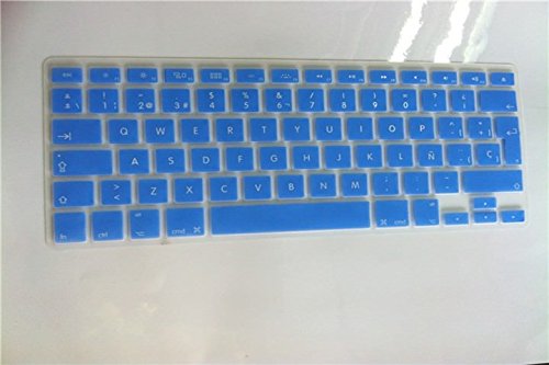 Maccesories Protector de Teclado Apple MacBook Cubierta para Teclado Cubre Teclado Cubreteclado MacBook Azul Aqua Español A1278/A1286/A1466/A1502/A1425/A1398/A1342 MacBook Pro 13-15 Pro Retina 13-15 White Unibody o Air 13