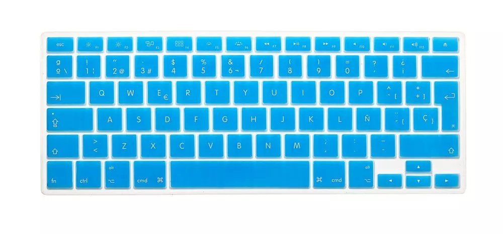 Maccesories Protector de Teclado Apple MacBook Cubierta para Teclado Cubre Teclado Cubreteclado MacBook Azul Aqua Español A1278/A1286/A1466/A1502/A1425/A1398/A1342 MacBook Pro 13-15 Pro Retina 13-15 White Unibody o Air 13