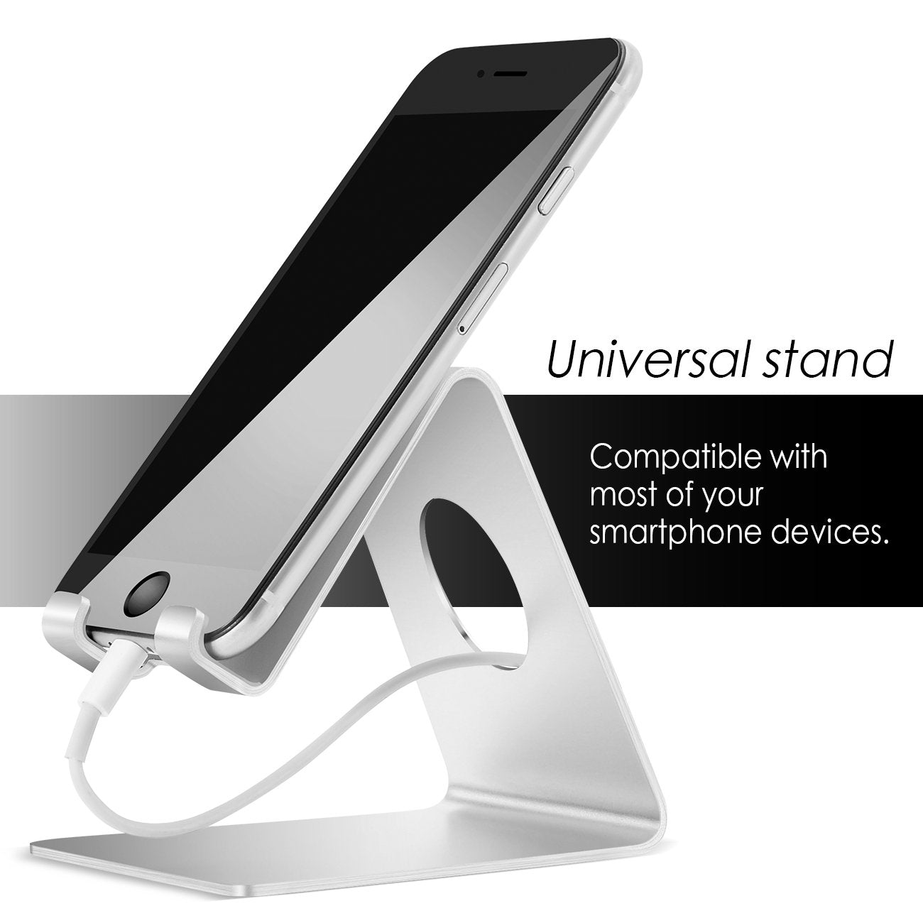 Soporte Celular, Lamicall Base Para Celular Móvil Telefono : Accesorios Base para Celular for Phone X Xs Max XR 8 7 6 Plus,Samsung s9 s8 s8s Plus edge,Huawei P20 Lite pro Nova 3 Mate 10 Lite,Xiaomi Mi 8 Band 3 a2 lite Redmi Note 5 -Plata