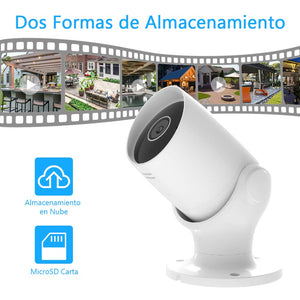 AKASO Cámara de Seguridad Exterior HD1080P IP WIFI Impermeable Compatible con Alexa Google Home Fire TV Audio Bidireccional Detección de Movimiento Visión Nocturna Almacenamiento en Tarjeta/Cloud