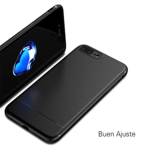 ZOFEEL Funda para iPhone 7 Plus iPhone 8 Plus, Absorción de Choque Resistente y diseño de Fibra de Carbono Funda Case para iPhone 7 Plus iPhone 8 Plus Negro Mate (iPhone 7 Plus/iPhone 8 Plus)