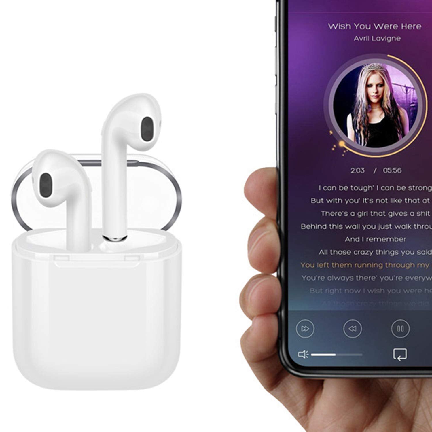 delicacygMXds Mini Auriculares inalámbricos de tamaño pequeño I8X Auriculares V5.0 con Caja de Carga Airbud Auriculares inalámbricos Verdaderos para teléfonos Inteligentes