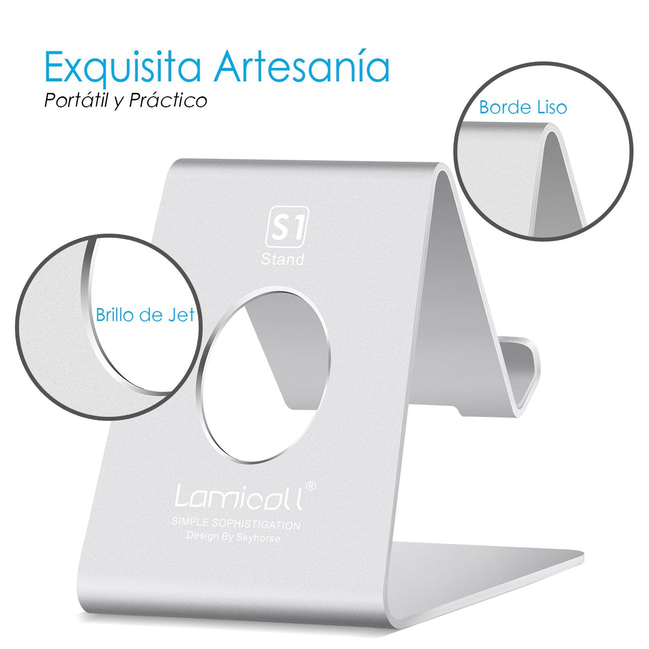 Soporte Celular, Lamicall Base Para Celular Móvil Telefono : Accesorios Base para Celular for Phone X Xs Max XR 8 7 6 Plus,Samsung s9 s8 s8s Plus edge,Huawei P20 Lite pro Nova 3 Mate 10 Lite,Xiaomi Mi 8 Band 3 a2 lite Redmi Note 5 -Plata