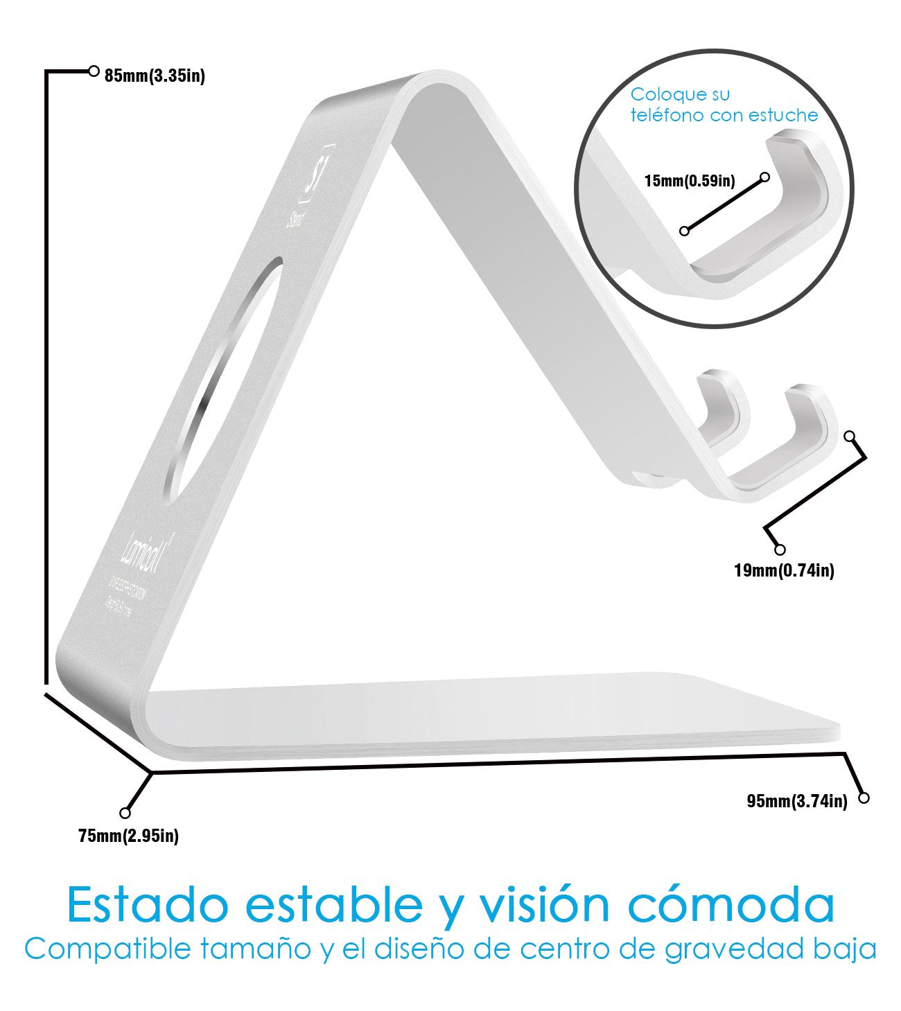 Soporte Celular, Lamicall Base Para Celular Móvil Telefono : Accesorios Base para Celular for Phone X Xs Max XR 8 7 6 Plus,Samsung s9 s8 s8s Plus edge,Huawei P20 Lite pro Nova 3 Mate 10 Lite,Xiaomi Mi 8 Band 3 a2 lite Redmi Note 5 -Plata