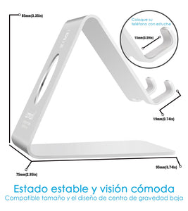 Soporte Celular, Lamicall Base Para Celular Móvil Telefono : Accesorios Base para Celular for Phone X Xs Max XR 8 7 6 Plus,Samsung s9 s8 s8s Plus edge,Huawei P20 Lite pro Nova 3 Mate 10 Lite,Xiaomi Mi 8 Band 3 a2 lite Redmi Note 5 -Plata