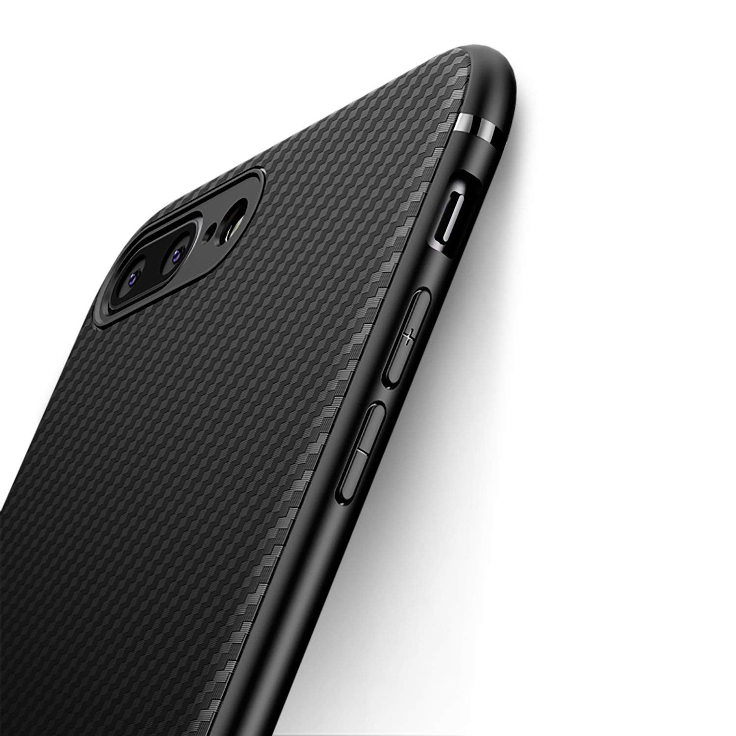 ZOFEEL Funda para iPhone 7 Plus iPhone 8 Plus, Absorción de Choque Resistente y diseño de Fibra de Carbono Funda Case para iPhone 7 Plus iPhone 8 Plus Negro Mate (iPhone 7 Plus/iPhone 8 Plus)
