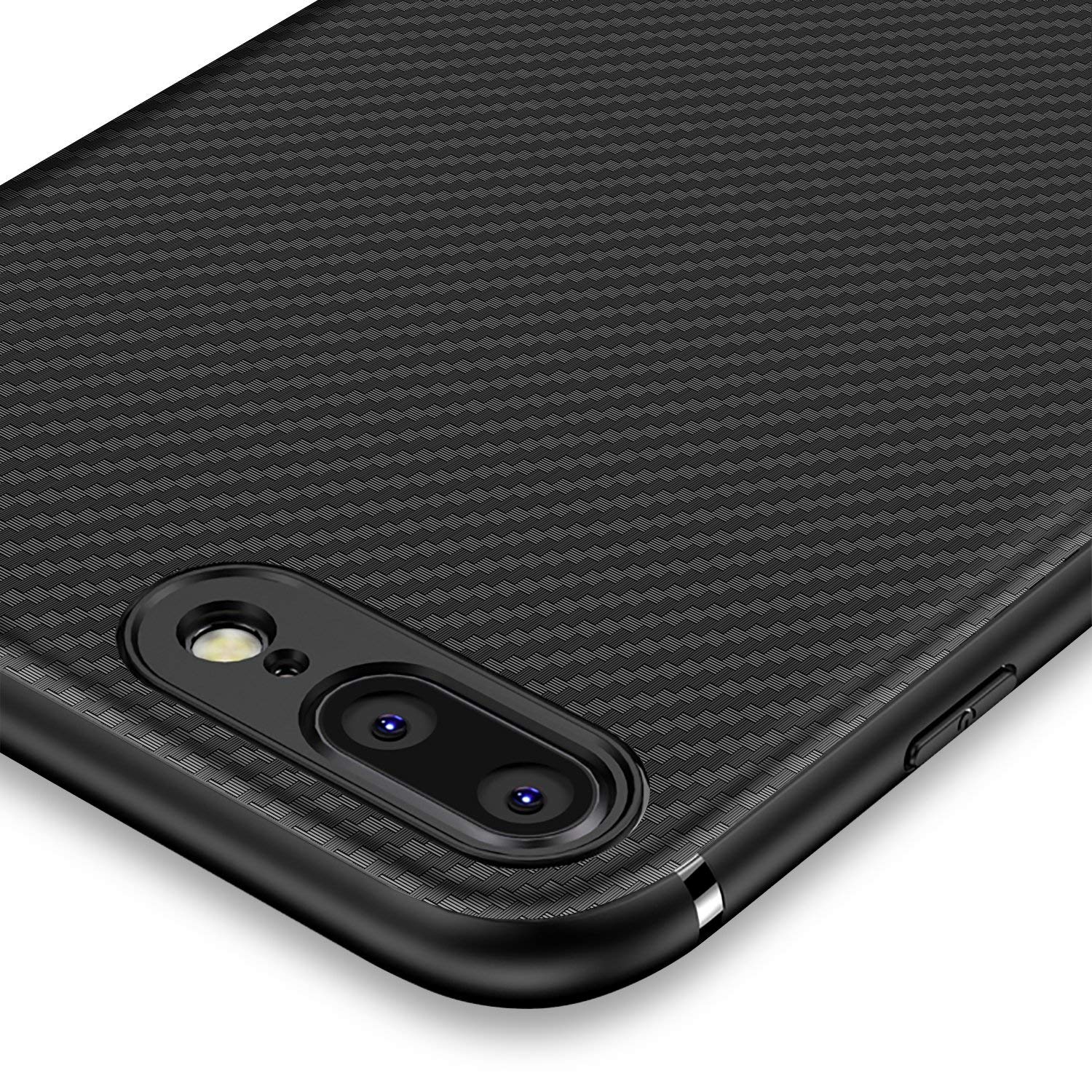 ZOFEEL Funda para iPhone 7 Plus iPhone 8 Plus, Absorción de Choque Resistente y diseño de Fibra de Carbono Funda Case para iPhone 7 Plus iPhone 8 Plus Negro Mate (iPhone 7 Plus/iPhone 8 Plus)